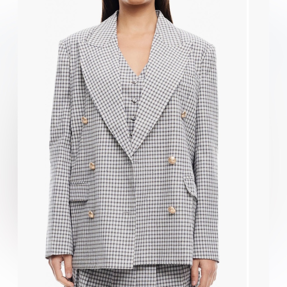 Lioness Palermo Check Double breasted blazer in vintage check
